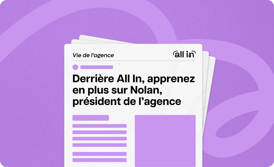 Nolan Bossard, directeur créatif All In Communication