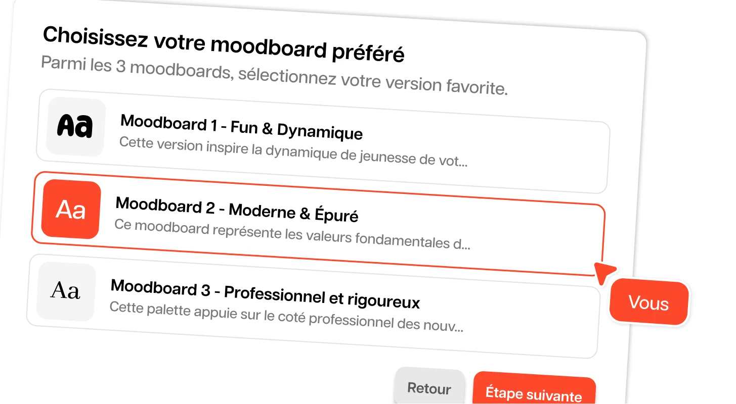 Création des moodboards