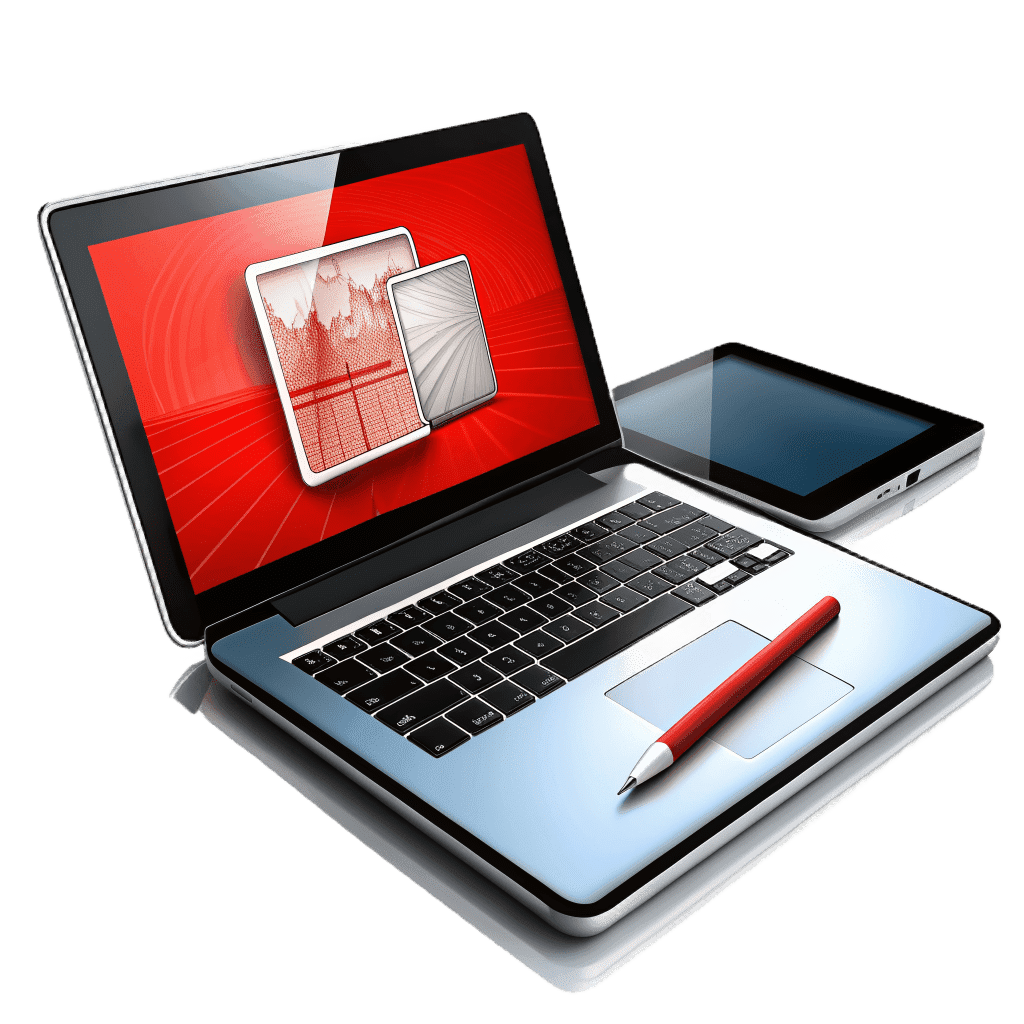 Illustration d'un ordinateur symbolisant la conception graphique web