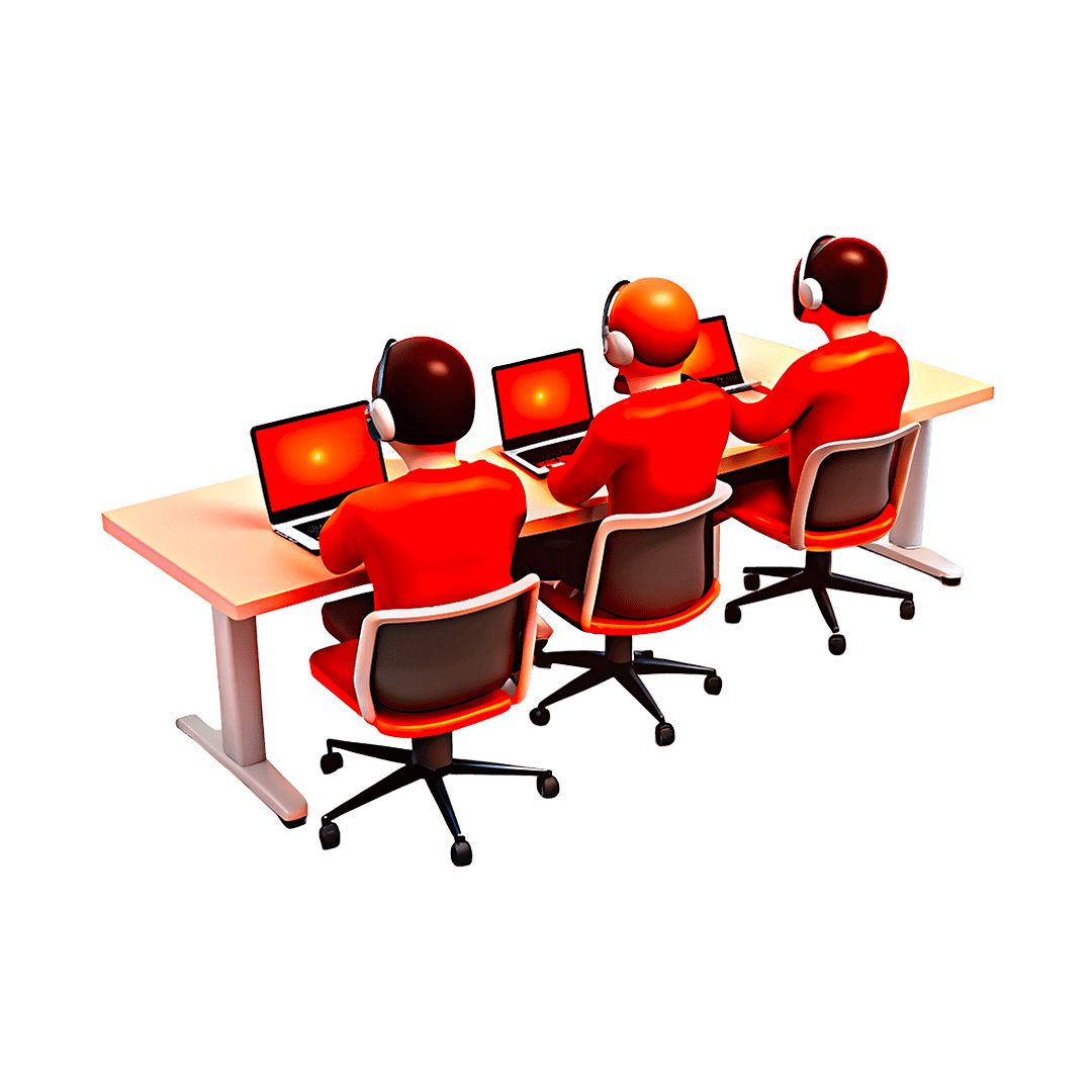 Illustration des employés de All In Communication en train de travailler