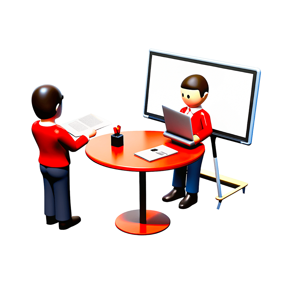 Illustration du rendu d'un travail auprès d'un client