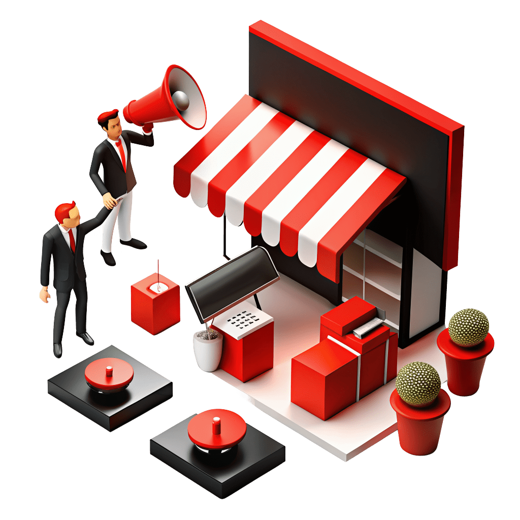 Illustration d'un marché symbole de lieu de vente